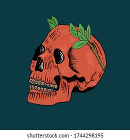 red skull aesthetic for design t-shirt