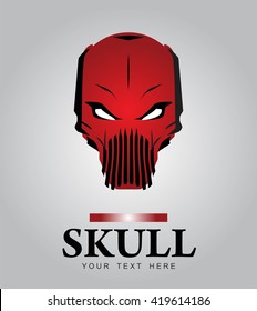 Red skull. Alien. Predator. Artwork. Suitable for team identity, insignia, emblem, illustration for apparel, mascot, motorcycle community, game character, game icon, etc.