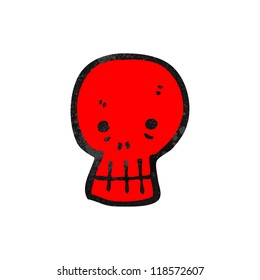 caricatura del cráneo rojo
