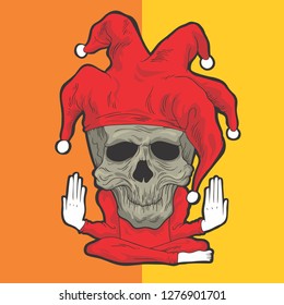 red skull clown