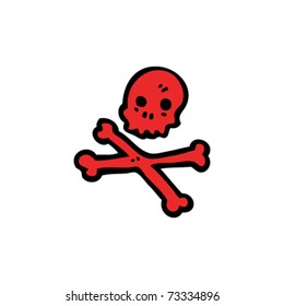red skull and crossbones cartoon