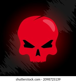 Red Skull Danger Sign Dead face