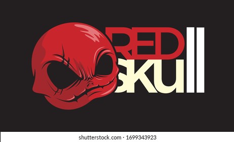 red skull design for sticker