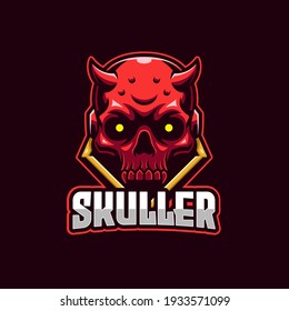 Red Skull Devil E-sports Logo Template