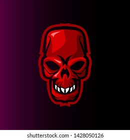 red skull evil face gaming mascot for e sports logo