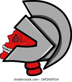 Red Skull Gladiator Vector illustration