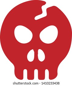 Red skull head icon in trendy flat style isolated on white background