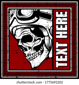 red skull helmet hand drawing