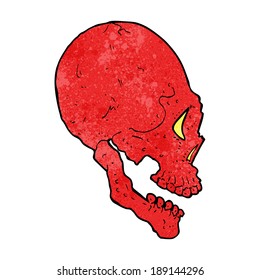 ilustración de cráneo rojo