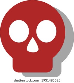 Red skull, illustration, vector on white background.