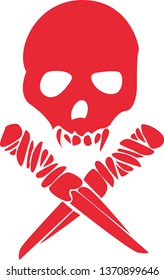 red skull with knive icon