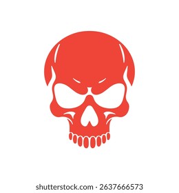 Red skull logo design concept.