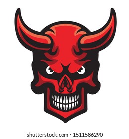 red skull logo vector design