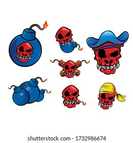Red skull logo vector design