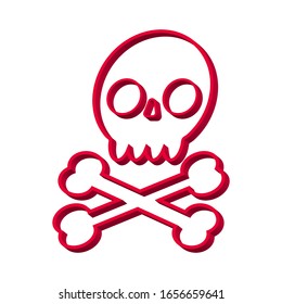 Red skull on a white background 3d, vector