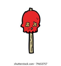 red skull sign cartoon