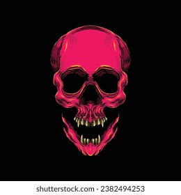red skull smiling in the dark background