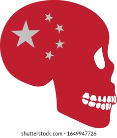 red skull with star isolated on white