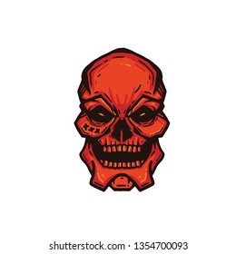 red skull vector illustration