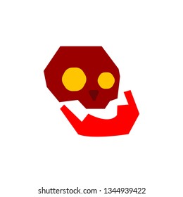 Red skull vector on with white background