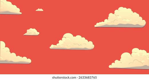 Red Sky Background Abstract Cloud Texture for Design Projects Websites and Presentations Minimalist Cumulus Cloud Pattern Ideal for Branding Marketing Materials and Digital Art