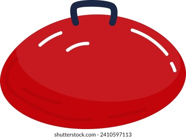 Ilustración vectorial de trineo rojo. Juguete clásico de invierno para niños, diseño sencillo.