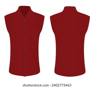 Red  sleeve less shirt. vector  svg