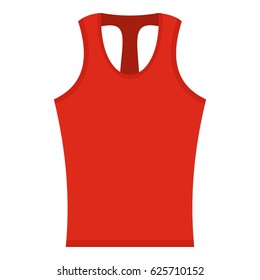 Red sleeveless shirt icon. Flat illustration of red sleeveless shirt icon vector isolated on white background