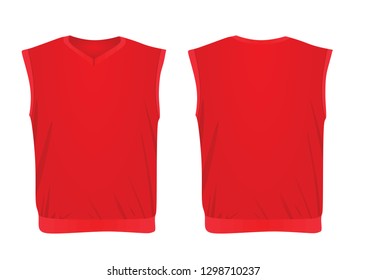 Red Sleeveless Sweater. Vector Illustration