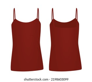 Red sleeveless t shirt. vector illustration