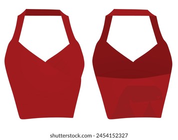 Red sleeveless t shirt. vector  illustration