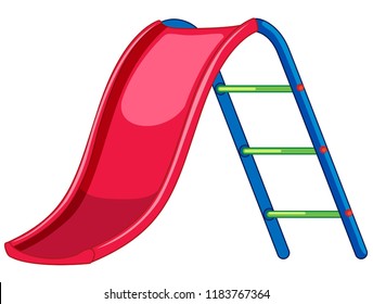 Red slide playground equipment illustration