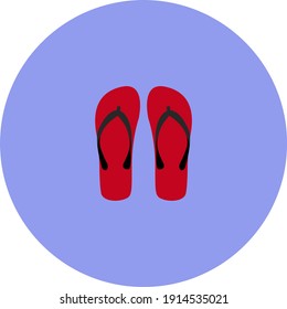 Red slippers, illustration, vector on a white background.