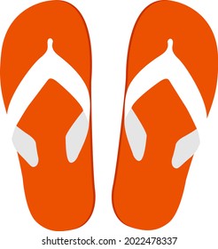 Red slippers, illustration, vector on a white background.