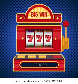 Red slot machine game. Win 777 jackpot. Lucky seven. Jackpot triple seven. Casino vegas game.