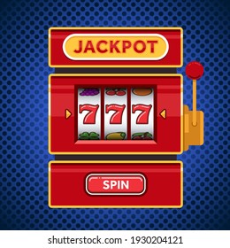 Red slot machine game. Win 777 jackpot. Lucky seven. Casino vegas game. Jackpot triple seven.