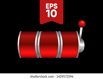 Red Slot Machine Slots Reel Spin Gambling Vector Illustration