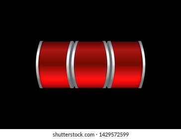 Red Slot Machine Slots Reel Spin Gambling Vector Illustration