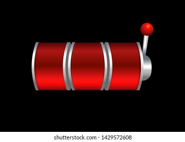 Red Slot Machine Slots Reel Spin Gambling Vector Illustration
