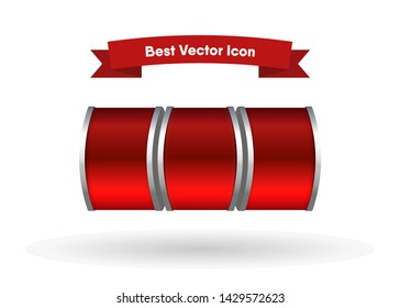 Red Slot Machine Slots Reel Spin Gambling Vector Illustration