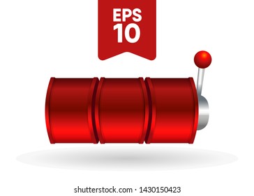 Red Slot Machine Slots Reel Spin Gambling Vector Illustration