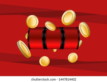 Red Slot Machine Slots Reel With Coins Jackpot Spin Gambling Vector Illustration