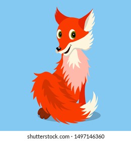 Red sly Fox. Illustration in cartoon style.