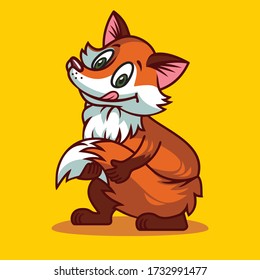 Red sly Fox. Illustration for children.