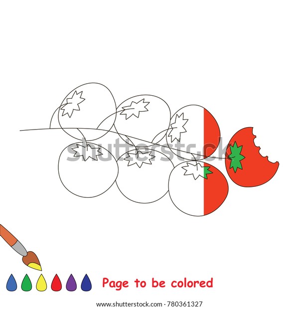 Red Small Cherry Tomato Coloring Book Stock Vector Royalty Free 780361327