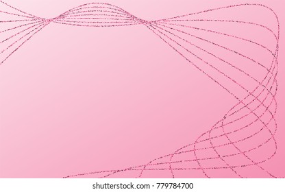 Red small confetti on a light pink background. Luxury festive background. Abstraction of small points scattered over the pink background. Design element for postcard, poster, banner. Vector.