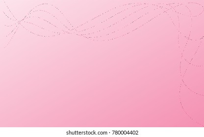 Red small confetti on a light pink background. Luxury festive background. Abstraction of small points scattered over the pink background. Design element for postcard, poster, banner. Vector.