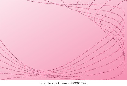 Red small confetti on a light pink background. Luxury festive background. Abstraction of small points scattered over the pink background. Design element for postcard, poster, banner. Vector.