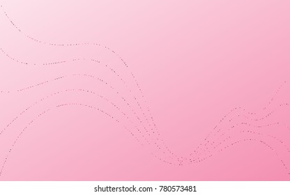 Red small confetti on a light pink background. Luxury festive background. Abstraction of small points scattered over the pink background. Design element for postcard, poster, banner. Vector.