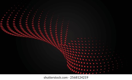 Red small dot and black background